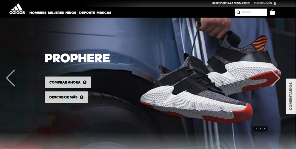 Website Adidas thương hiệu thể thao nổi tiếng thế giới
